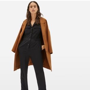 Everlane Size 8 Black Short Sleeve The Utility Drape Jumpsuit